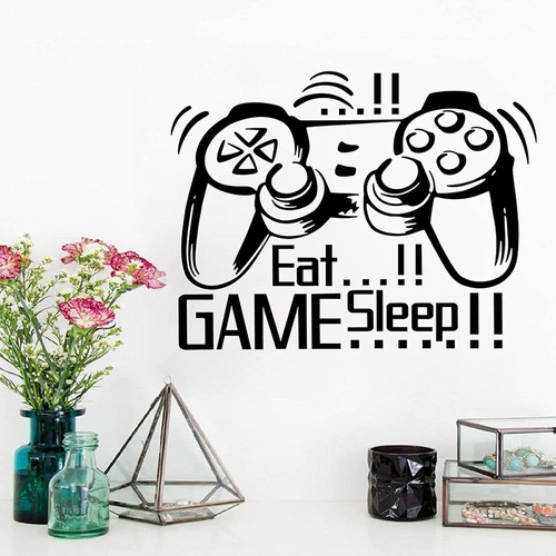 Eat Sleep Game Pegatinas De Pared, Vinilo Game Dcor Peg...