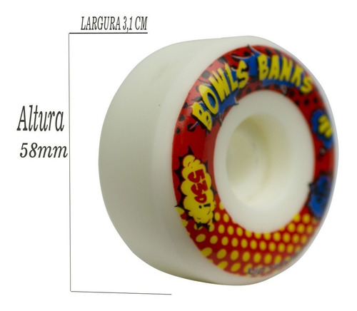 Imagem 2 de 7 de Roda Skate Moska Bolw Banks 58mm 53d 101a Profissional