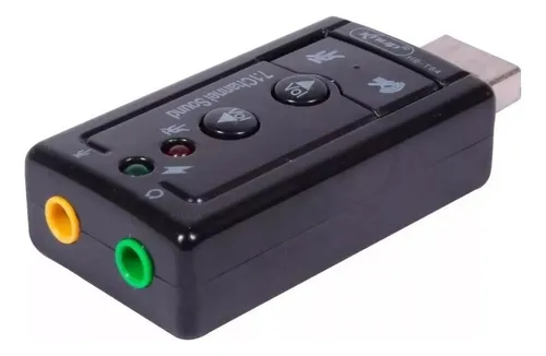 comprar Placa De Som Usb 7.1 Adaptador Audio P2 P3 Pc Notebook Cor Preto