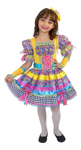 Vestido Festa Junina Caipira Angelina Infantil Parcelamento