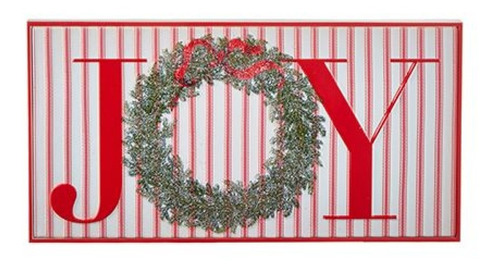 Letrero Xmas Joy Decoracion Navideña De Metal Con Relieve