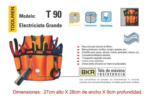 Imagen 4 de 8 de Cinto Porta Herramientas Toolmen T90 T99 T95 Mantenimientos