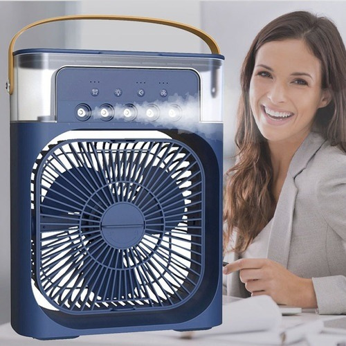 Ar Condicionado E Ventilador Frio Silencioso Mini Portátil Cor Azul-marinho 110v/220v