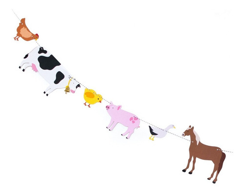 Imagen 2 de 3 de Guirnalda Banderin Animales Granja