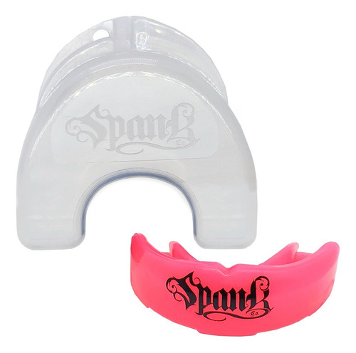 Protetor Bucal Profissional Com Estojo Arcada Superior Spank Cor Rosa Sabor Sem Sabor