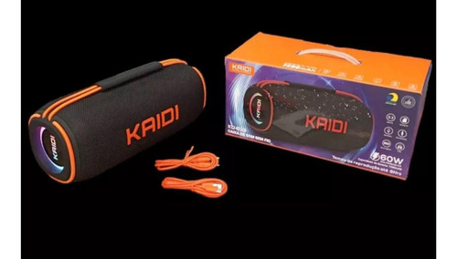 Caixa De Som Bluetooth Kaidi 60w Reproduz Até 6 Hs Preto