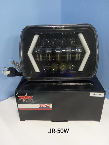 Imagen 2 de 2 de Faro Led Cuadrado Tipo Jeep 7 Pulgadas Jr-50w Fondo Negro
