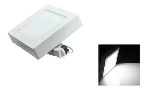 X10 Foco Panel Plafón Led 18w Sobrepuesto Cuadrado Luz Frío