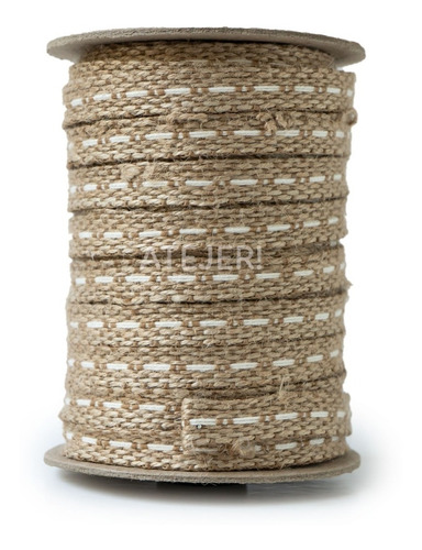 Imagen 4 de 8 de Cinta De Yute Con Pespunte Ondina 20mm X 25 Metros