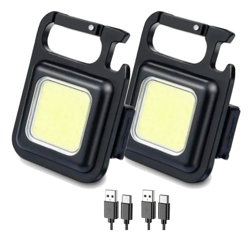 Mini Linterna Cob Led Recargable Usb Iman Llavero Abridor X2