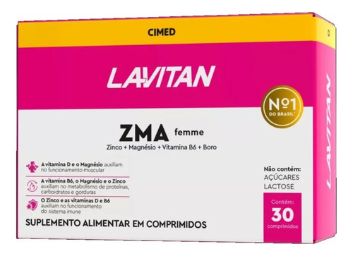 Lavitan Zma Femme Com 30 Comprimidos Sabor Sem Sabor