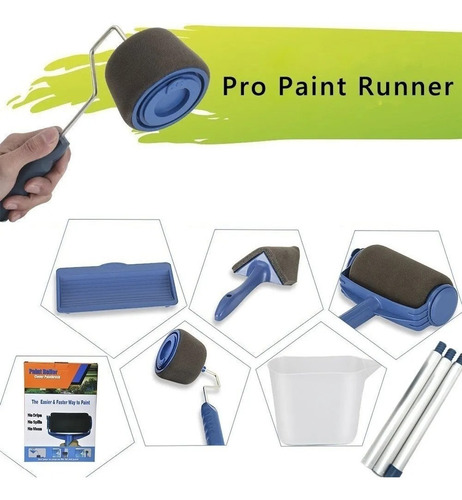 Imagen 5 de 6 de Rodillo Rellenable Para Pintar Paint Runner Kit 8 Accesorios