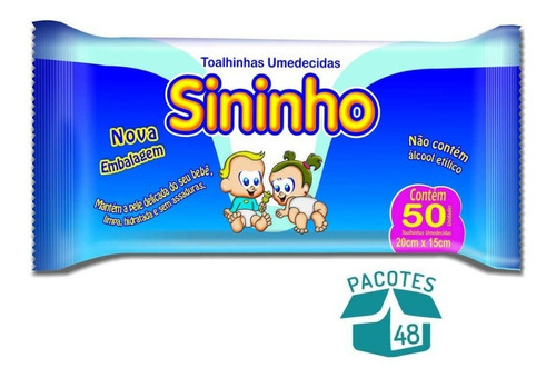 Toalhinha Umedecida Sininho Com 50 Un. - 48 Pacotes
