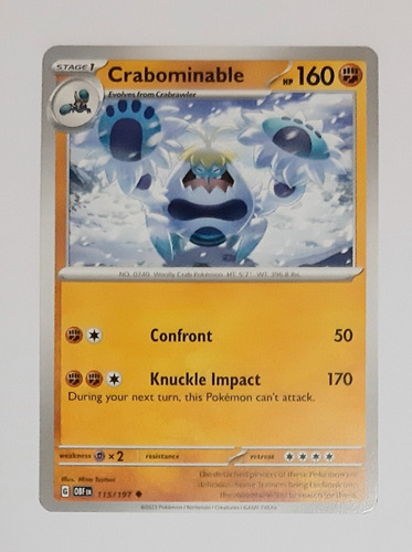 Carta Pokémon Crabominable 115 Común Tcg Obsidian Flames 