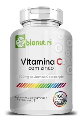Vitamina C 900mg Com Zinco - (60 Capsulas) - Bionutri