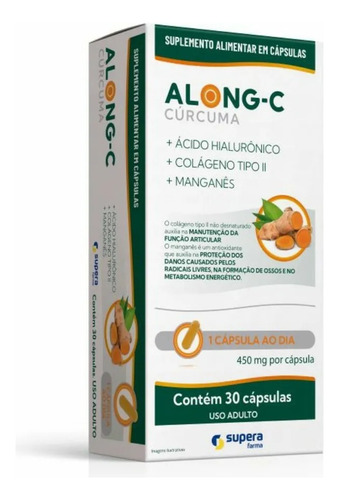 Suplemento Alimentar Along C Cúrcuma Com 30 Capsulas Sabor Sem sabor
