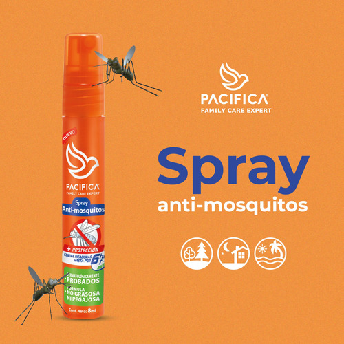 Repelente De Mosquitos Pacifica 12 Spray De 8 Ml Cada Uno