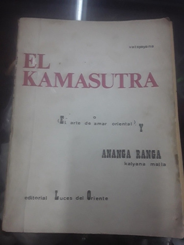Libro De Kamasutra - Editorial Luces De Oriente Año 1967