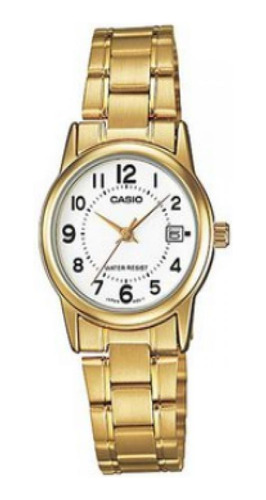 Reloj Para Mujer Casio Casio Ltp-v002g-7budf Dorado