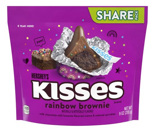 Hershey's Kisses Rainbow Brownie Sharing Size 255g Importado