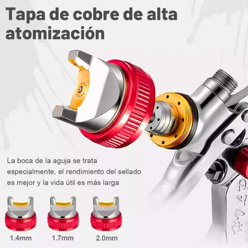 Pistola De Pulverización De Pintura Compresor Manual Rojo