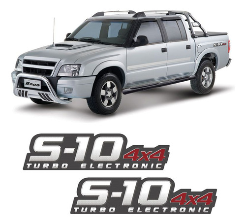 Par De Adesivos S10 2009/2011 Turbo Electronic 4x4 Vermelho