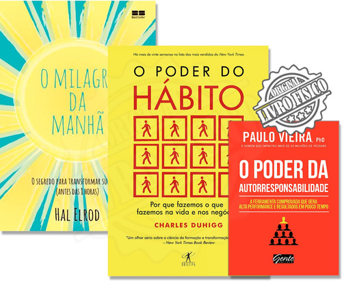 Livro O Poder Do Hábito + O Milagre Da Manhã + Autorresponsa