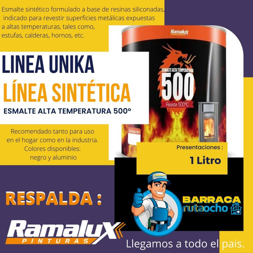 Imagen 2 de 5 de Esmalte Alta Temperatura 500° Grafito 250 Ml Br8