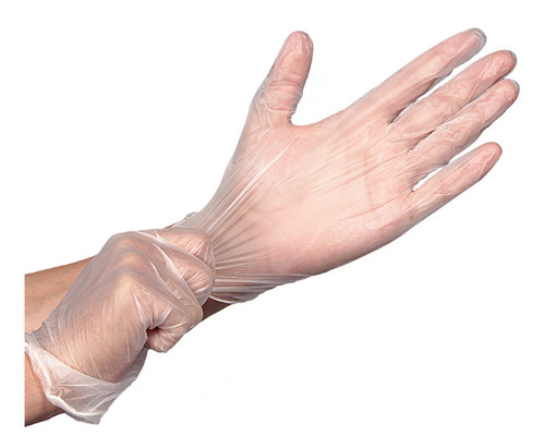 Guantes Blancos De Vinilo Libre De Látex Medianos 100 Pzs Color Blanco Talla M