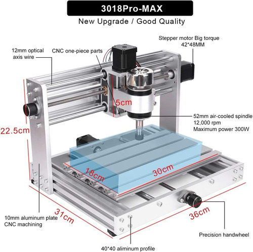 Imagen 4 de 8 de Máquina De Grabado My Sweety Cnc 3018 Max, Control Grbl