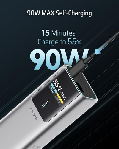 Power Bank Cuktech 10, 1000 Mah, 100 W, Usb-c Con Pantalla I