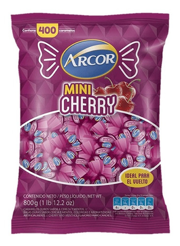 Caramelo Arcor Mini Cherry X 800 Gr
