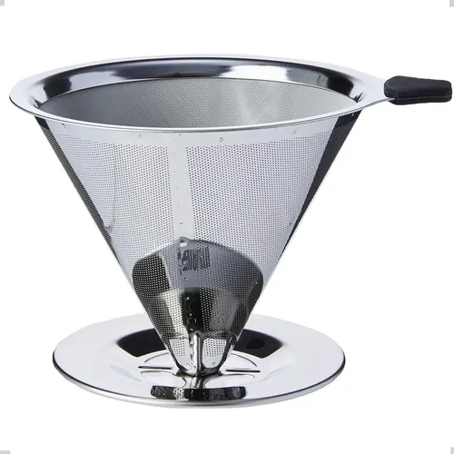 Filtro Coador De Café Inox - Peneira Aço Reutilizável Ecomixshop Tamanho 103