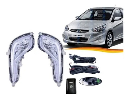 Neblinero Para Hyundai Accent 2011 2018 Kit Completo