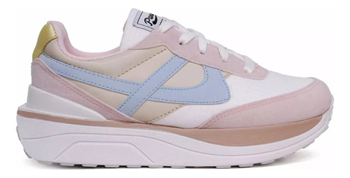 Tenis Panam Rosa Blanco Pastel Dama Mujer Plataforma Ligero