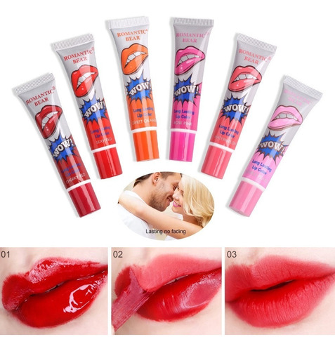 Labial Líquido Romantic Bear Indeleble Tinta Coreana 15gr Cor Laranja Doce