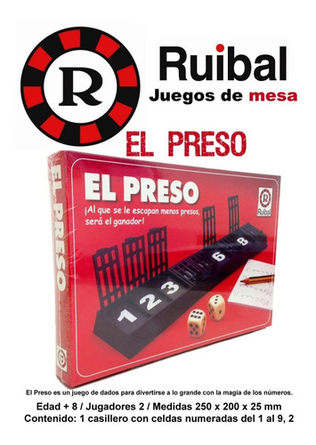 Imagen 4 de 8 de Juego De Mesa El Preso De Ruibal Juego De Numeros Y Dados