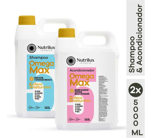 5 Litros Crema Enjuague  C/ Keratina + 5 Shampoo Nutritivo