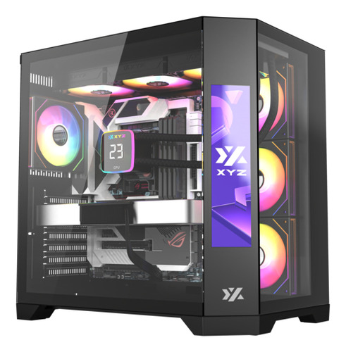 Gabnete Gamer Xyz Neutron Black 4fans A-rgb 120mm Controlador Dual Chamber Con Pantalla Led 9 pulgadas