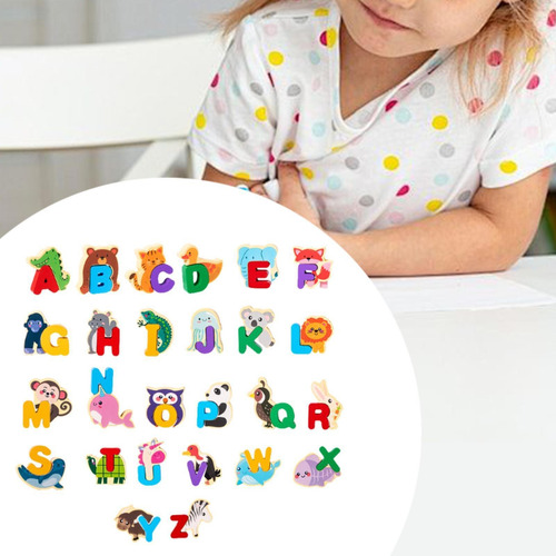 Puzzle De Madeira Do Alfabeto Abc Placa De Quebra