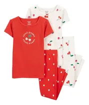 Comprar Sets 4 Piezas Carters Pijama Algodon 2q514210 Cerezas Niñas