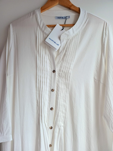 Vestido Tableado Blanco Mamy Blue