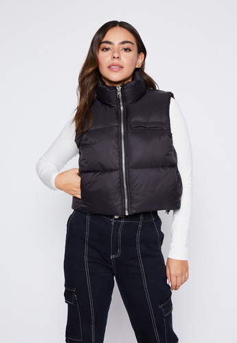 Parka Mujer Negro Crop Family Shop