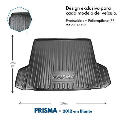 Imagem 3 de 5 de Tapete Bandeja Porta Malas Chevrolet Prisma 2018 Impermeavel