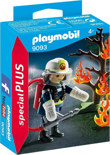 Playmobil Special Plus Bombero Con Árbol En Llamas 9093