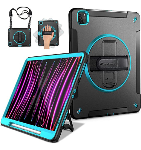 Funda Para iPad De Gen 4ta Y 5ta Con Soporte Giratorio Azul