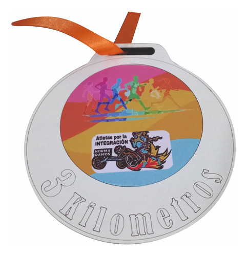 Medallas 8cm Fibroplus Blanco Marcado Y Vinilo Color X100un