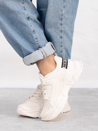 Zapatilla Alta Plataforma De Mujer Con Cordones Otoño Pao