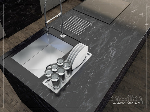 Calha Úmida Canal Equipado Escorredor Louça Frete Grátis