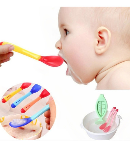 Colher Para Bebe De Silicone Sensitive Quente E Frio